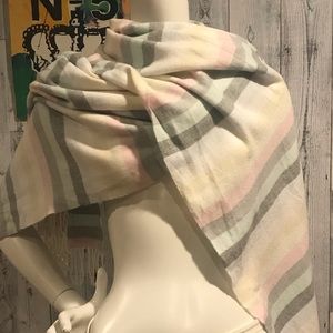 Softest pastel stripe scarf.